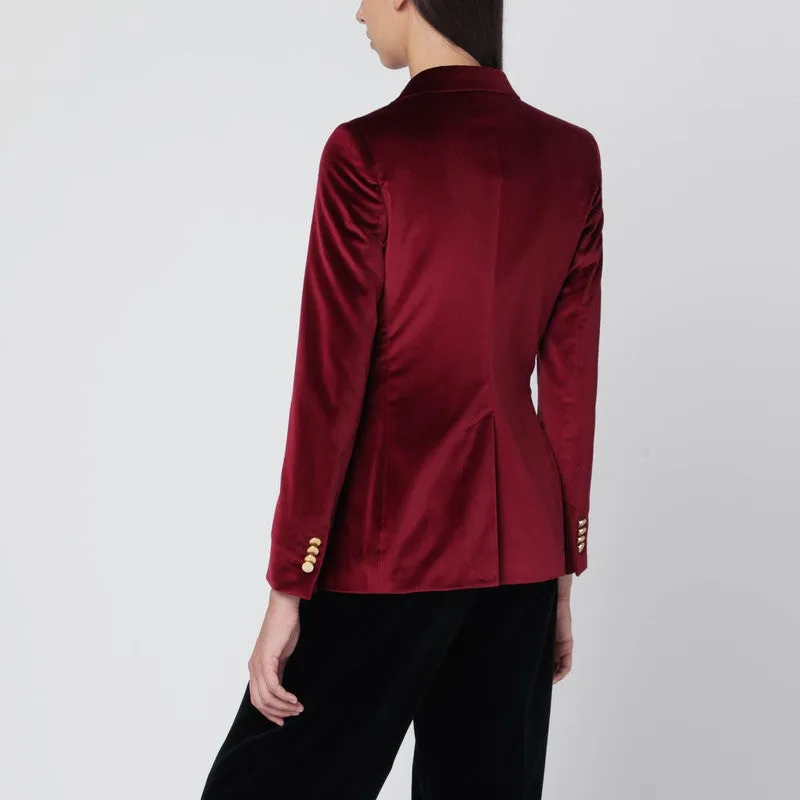 Tagliatore Burgundy velvet double-breasted jacket sold by Lord & Taylor product image thumbnail 2