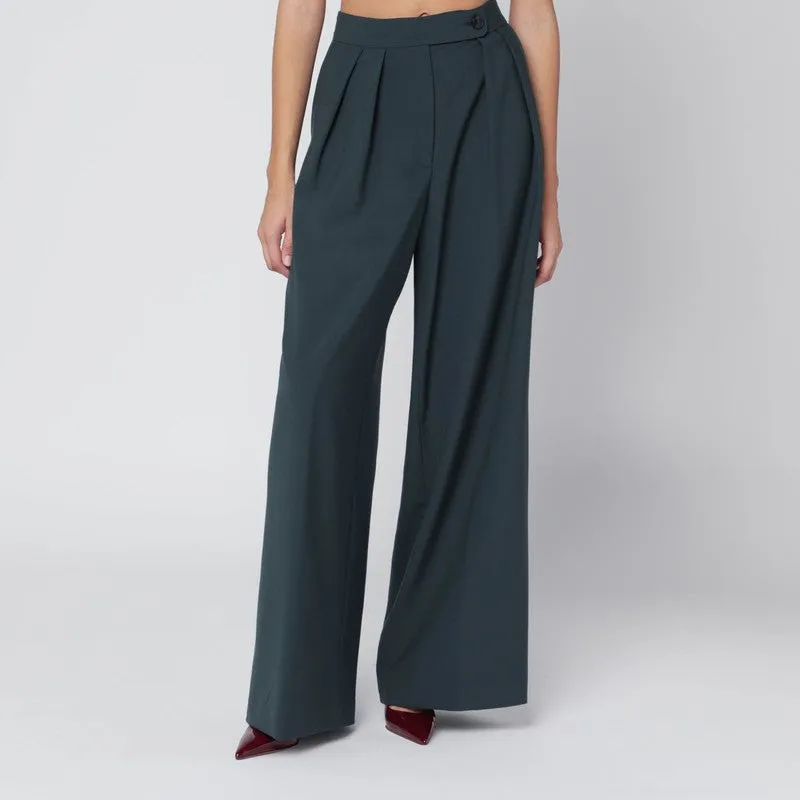 Dries Van Noten Straight pants with dark green pleats sold by Lord & Taylor