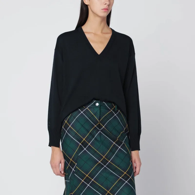 Roberto Collina Navy blue wool V-neck sweater sold by Lord & Taylor