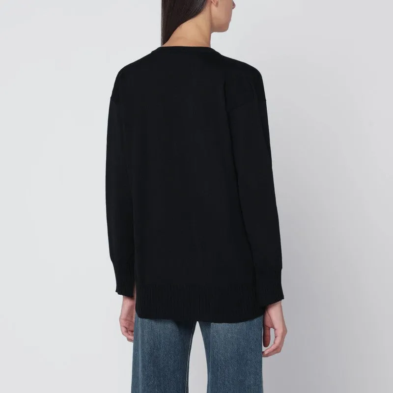 Roberto Collina Black wool V-neck sweater sold by Lord & Taylor product image thumbnail 2