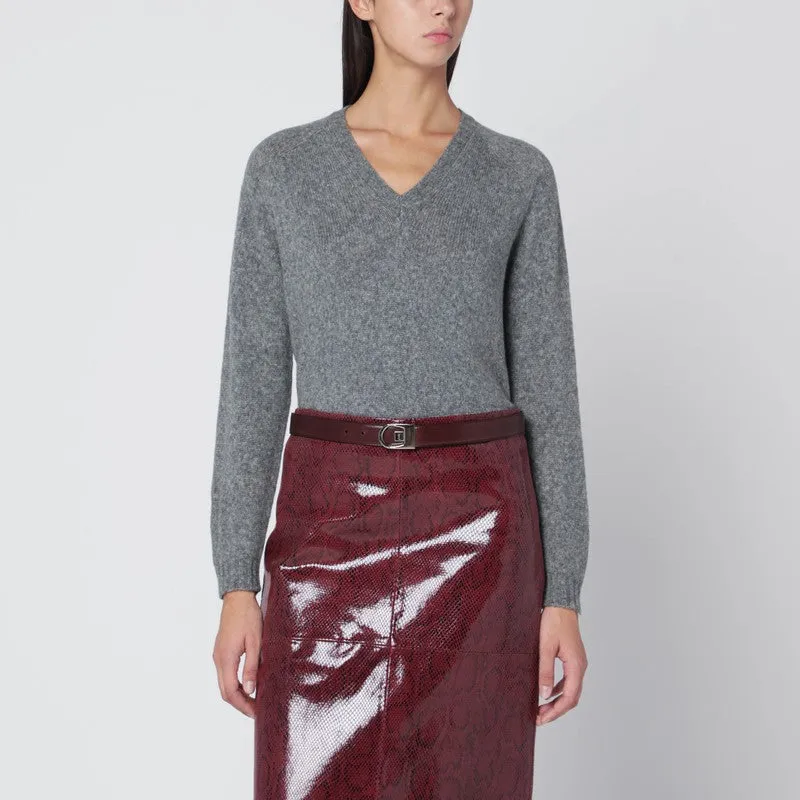 Roberto Collina Gray wool V-neck sweater sold by Lord & Taylor