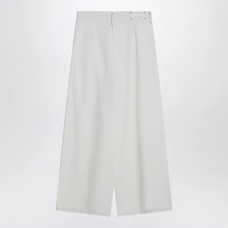 Dries Van Noten Wide white trousers in cotton sold by Lord & Taylor product image thumbnail 2