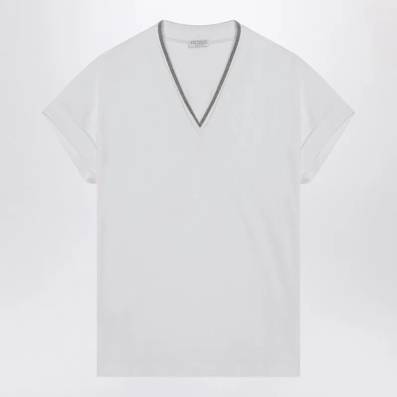 Brunello Cucinelli White cotton t-shirt made by Brunello Cucinelli