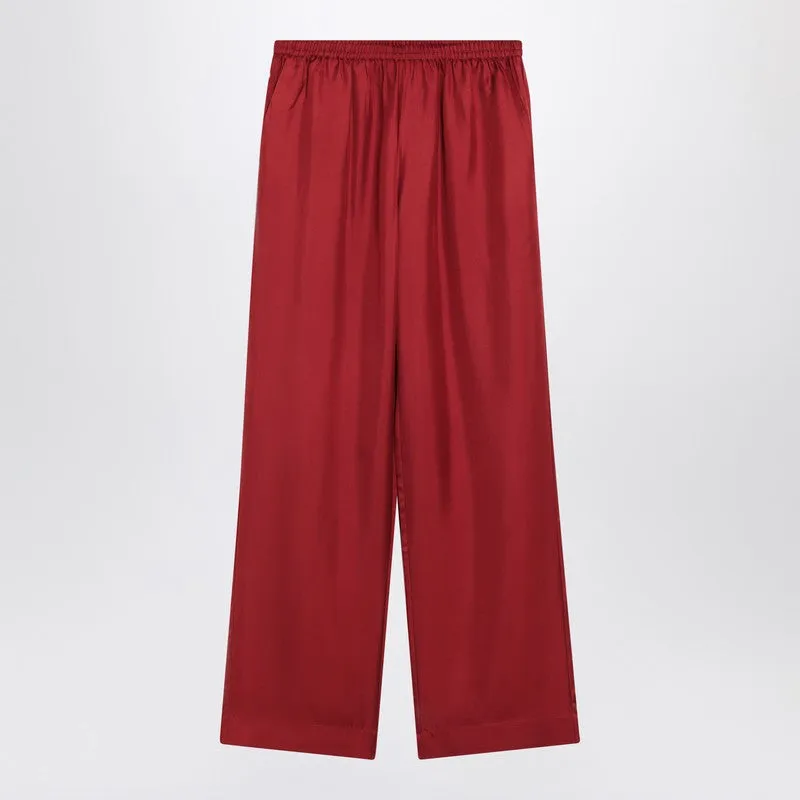 Loulou Studio Wide red trousers in silk made by Loulou Studio