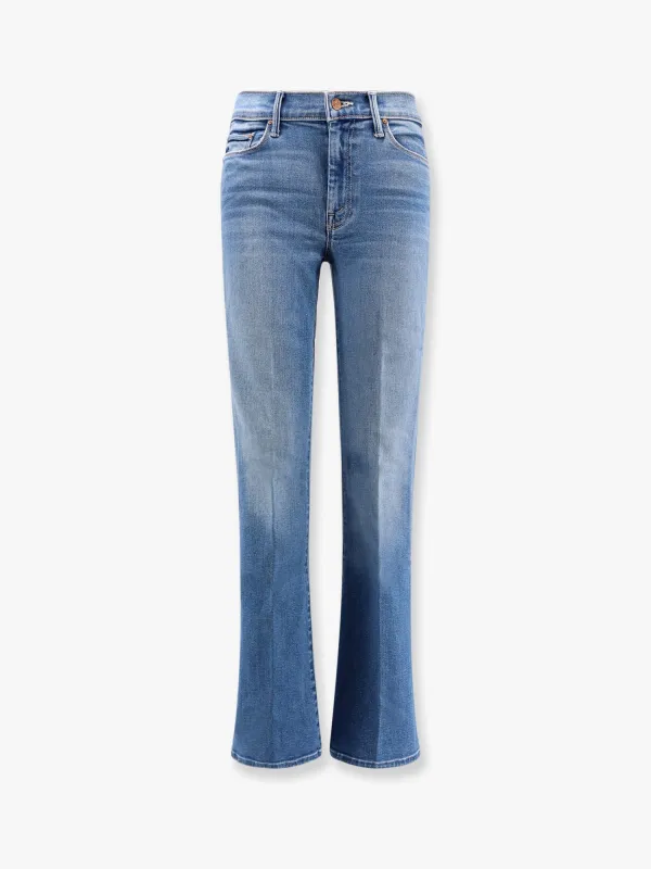 Flared Bottom Stretch Cotton Jeans made by MOTHER