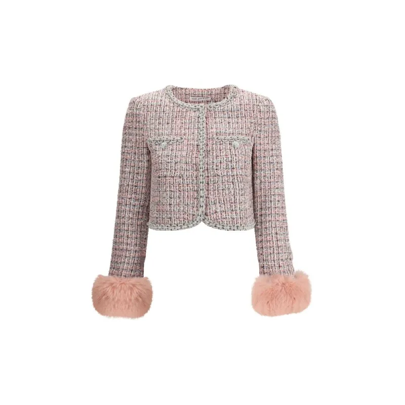 Bouclé fur cuffed Jacket sold by Lord & Taylor