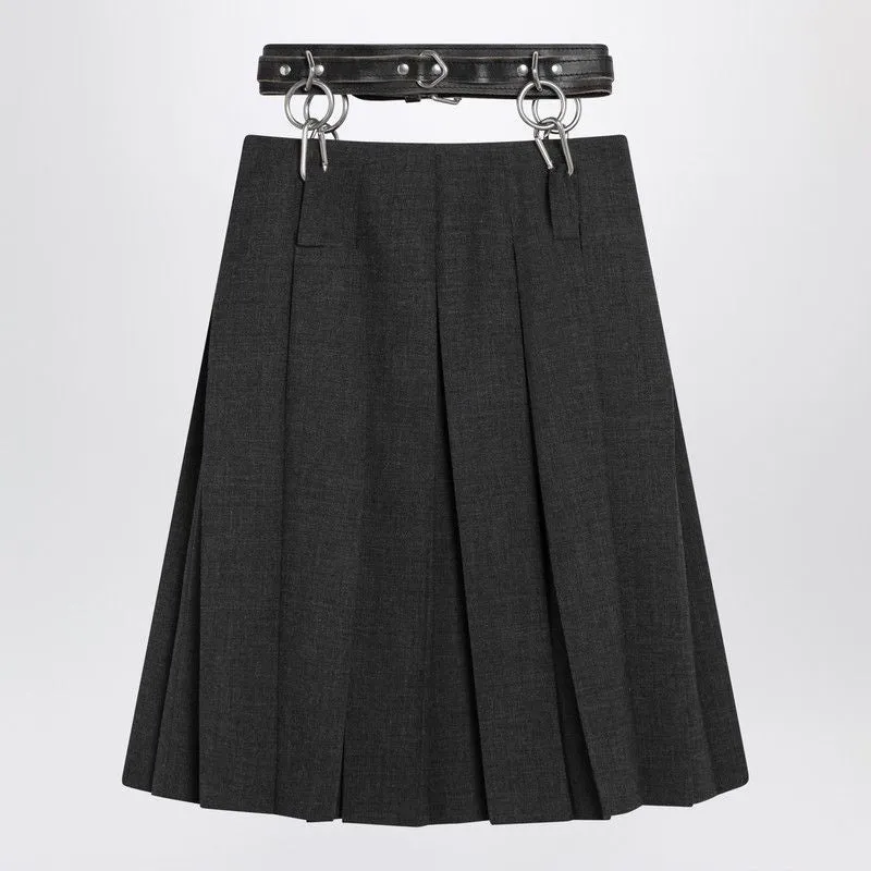 PLEATED MATTING SKIRT WITH BELT sold by Lord & Taylor product image thumbnail 2