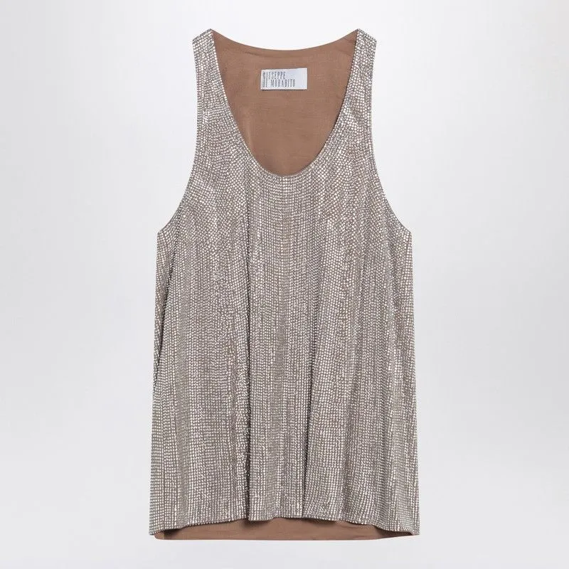 TANK TOP WITH SILVER RHINESTONES sold by Lord & Taylor