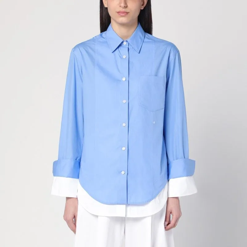 DOUBLE-LAYER SHIRT IN LIGHT BLUE/WHITE sold by Lord & Taylor