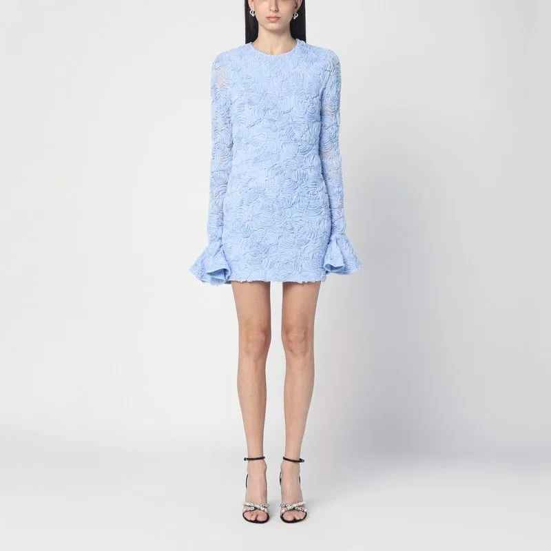 BLUE MINI DRESS WITH FLOWER EMBROIDERY sold by Lord & Taylor