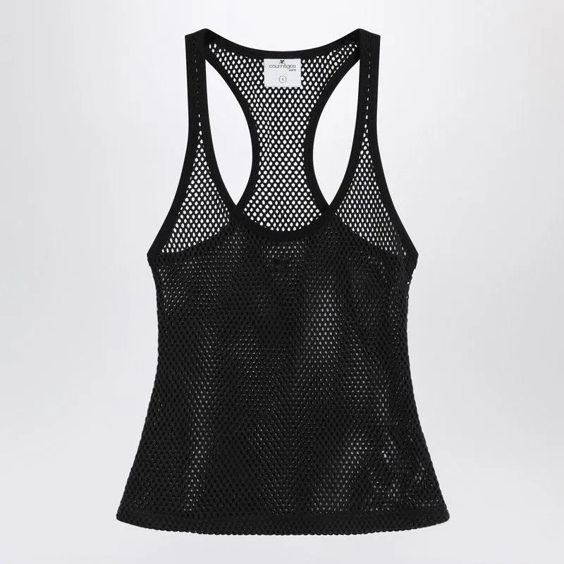 BLACK MESH TANK TOP IN COTTON sold by Lord & Taylor