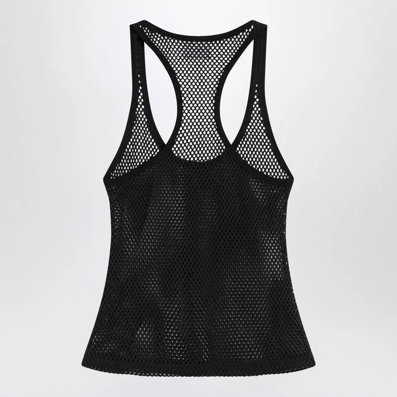 BLACK MESH TANK TOP IN COTTON sold by Lord & Taylor product image thumbnail 2