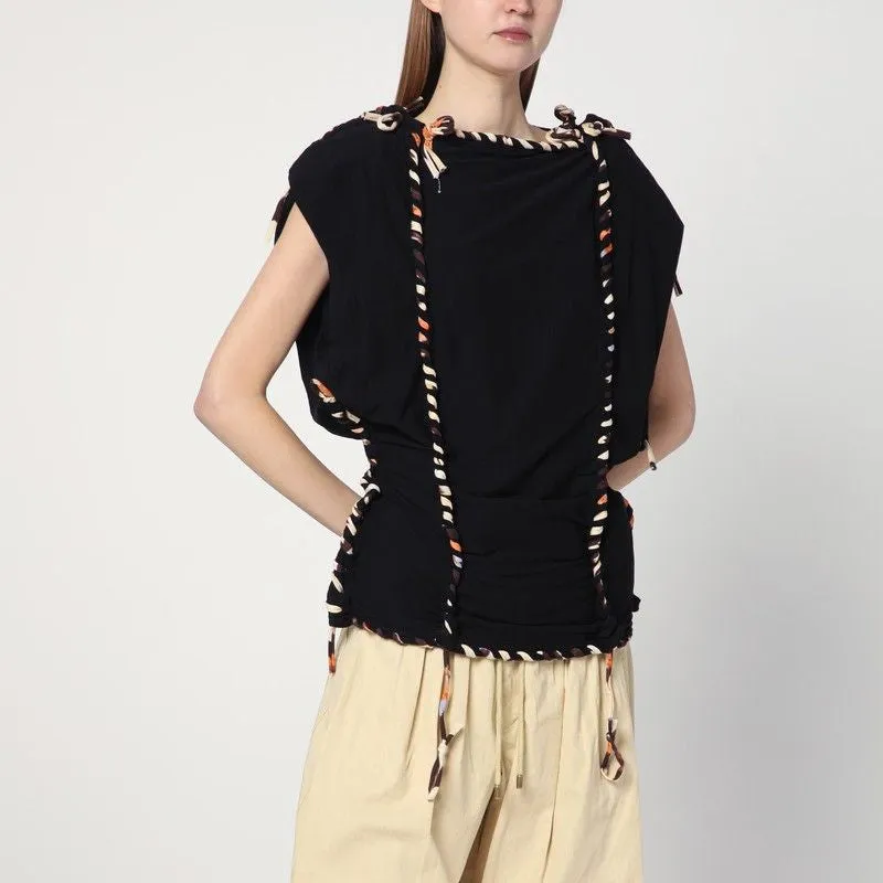TOP ZOHRA BLACK IN COTTON sold by Lord & Taylor
