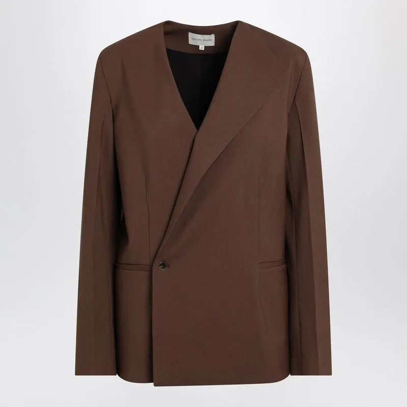 BROWN DOUBLE-BREASTED WOOL JACKET sold by Lord & Taylor