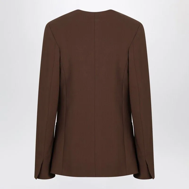 BROWN DOUBLE-BREASTED WOOL JACKET sold by Lord & Taylor product image thumbnail 2