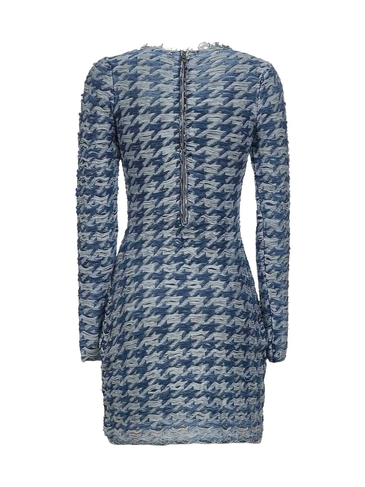 Light Blue Houndstooth Denim M-Halma Minidress sold by Lord & Taylor product image thumbnail 2