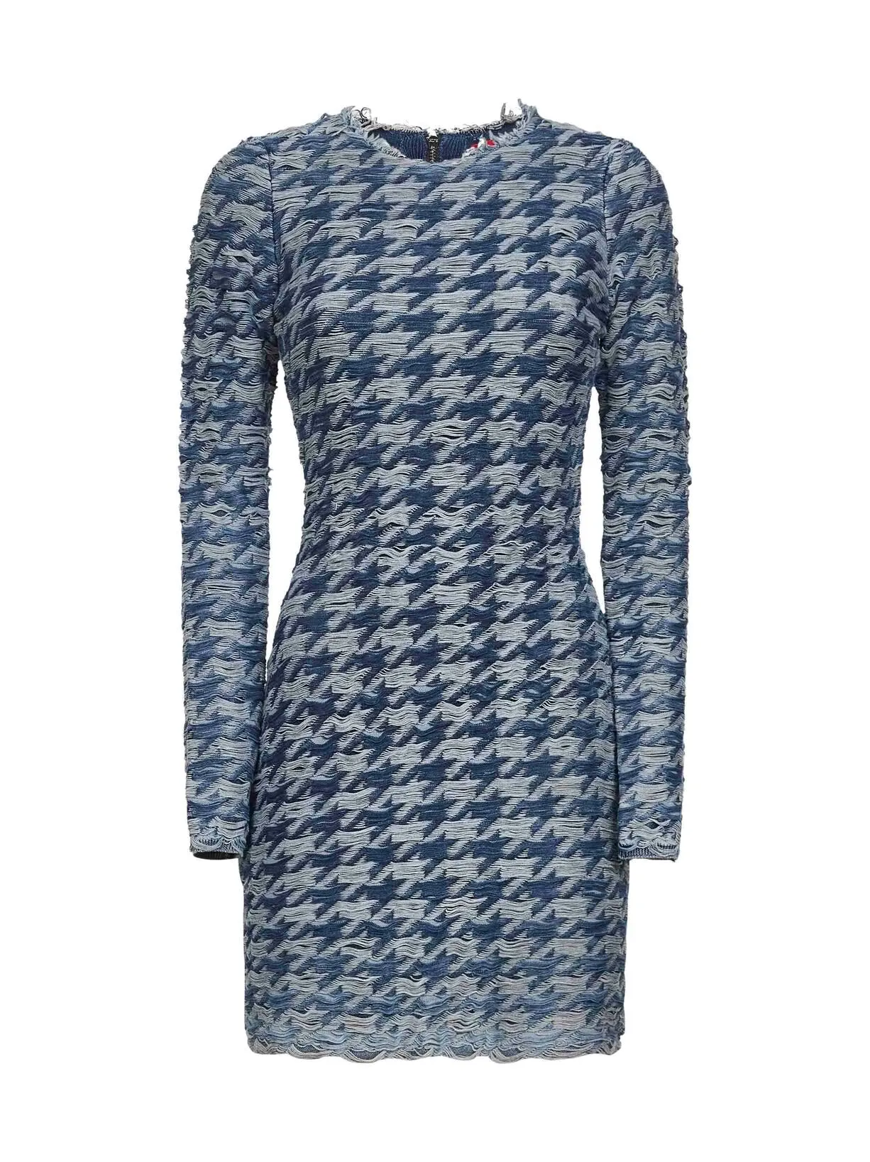 Light Blue Houndstooth Denim M-Halma Minidress sold by Lord & Taylor