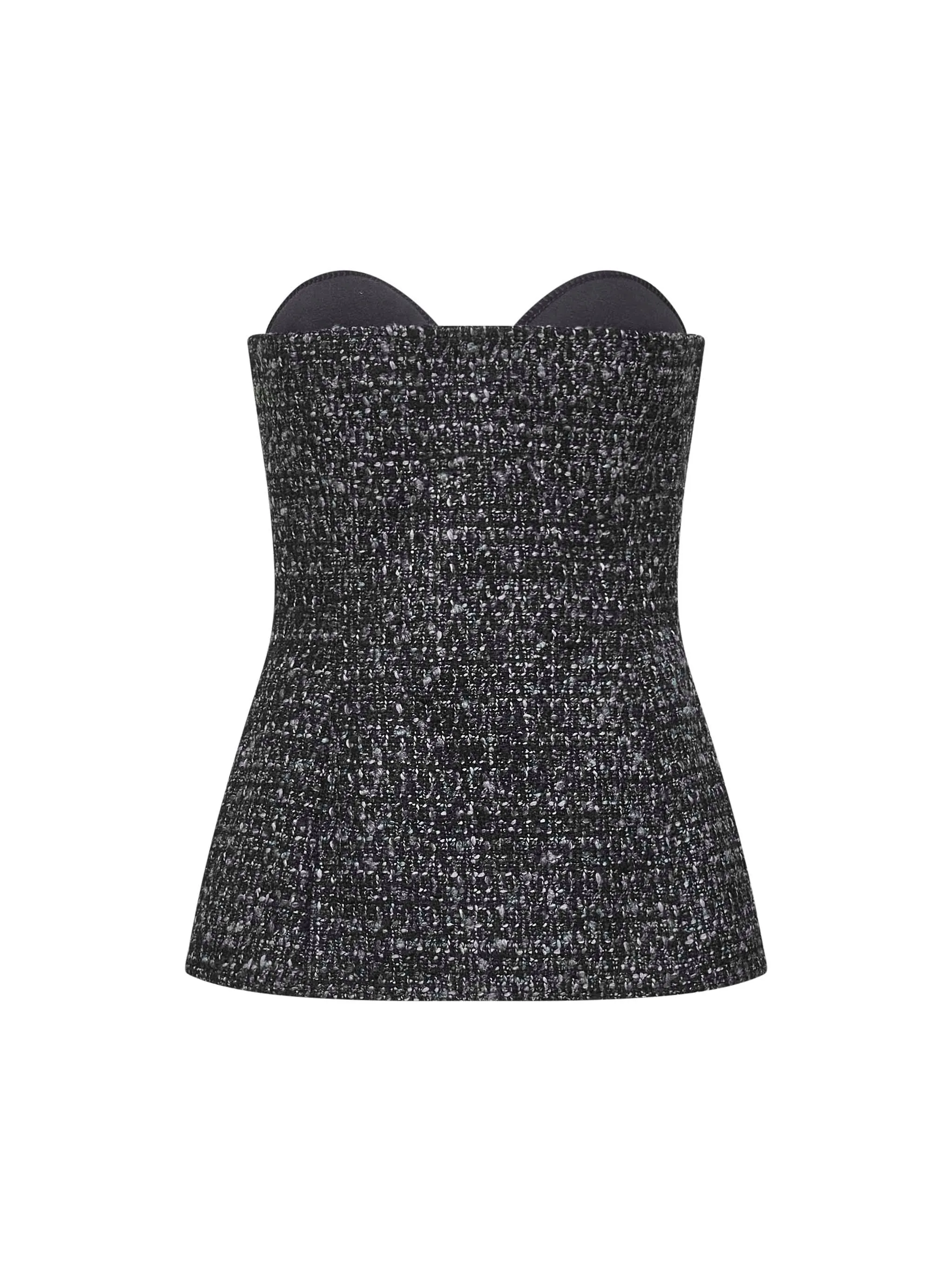 Black Melange Bouclé Corset Top sold by Lord & Taylor