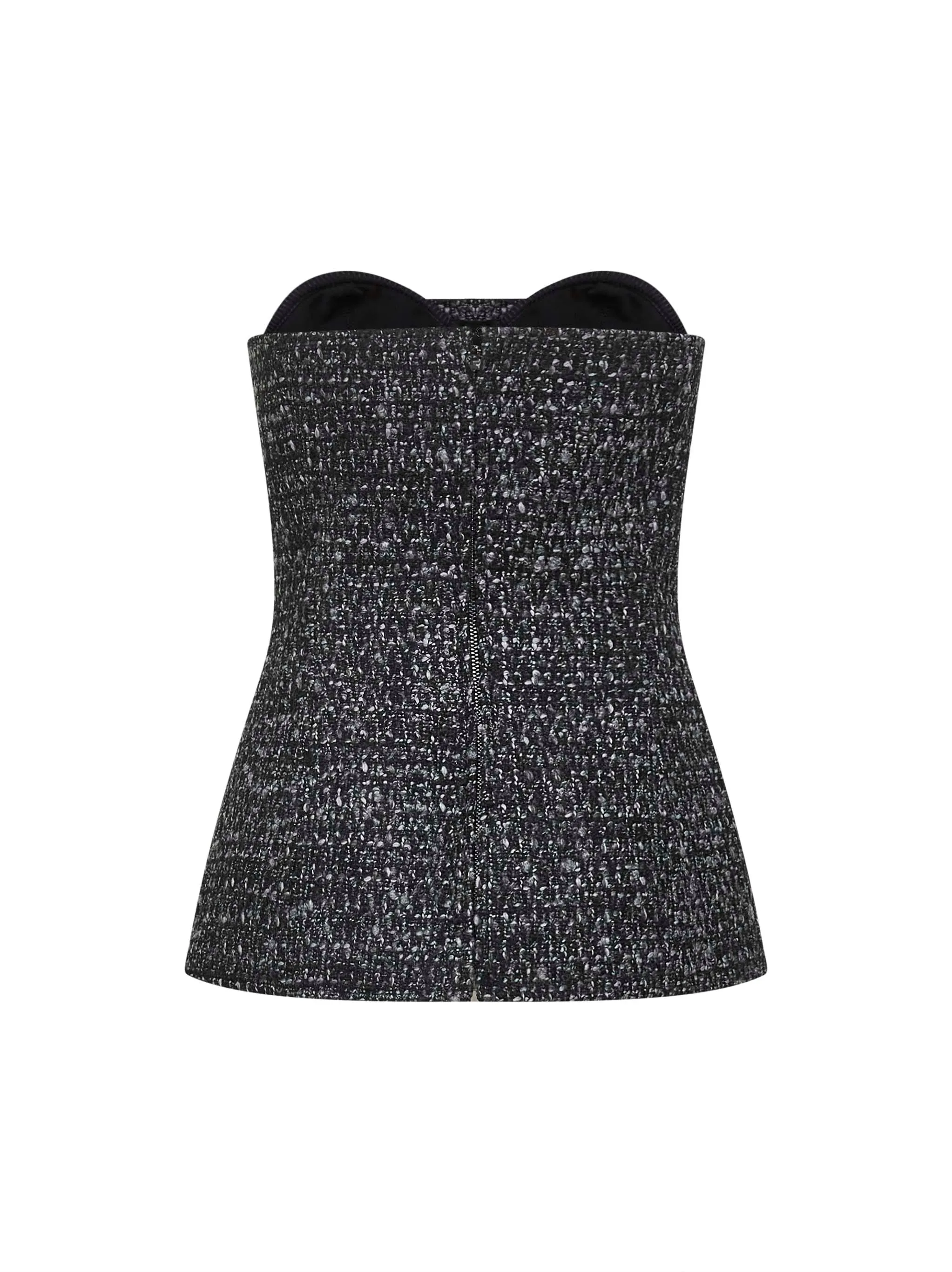 Black Melange Bouclé Corset Top sold by Lord & Taylor product image thumbnail 2