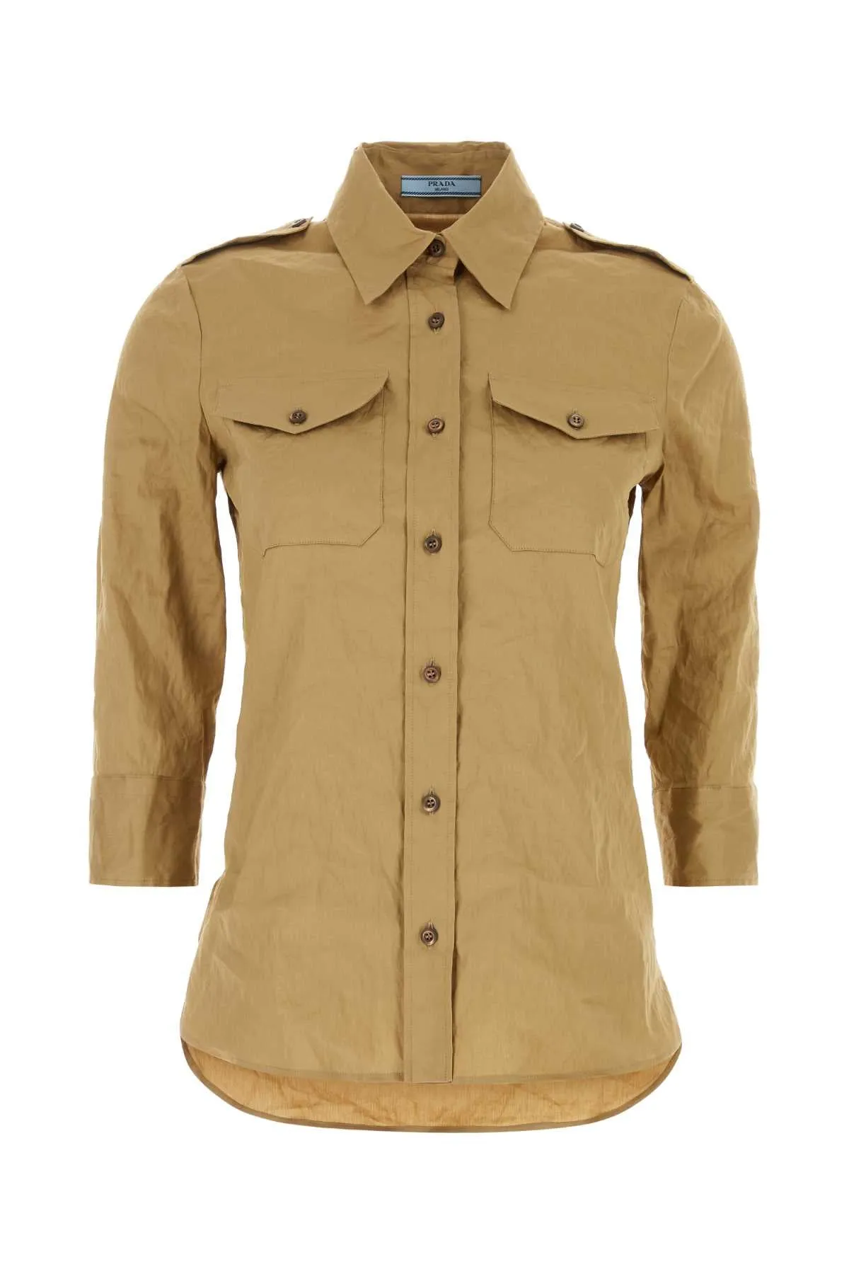 CAMEL STRETCH POPLIN SHIRT sold by Lord & Taylor