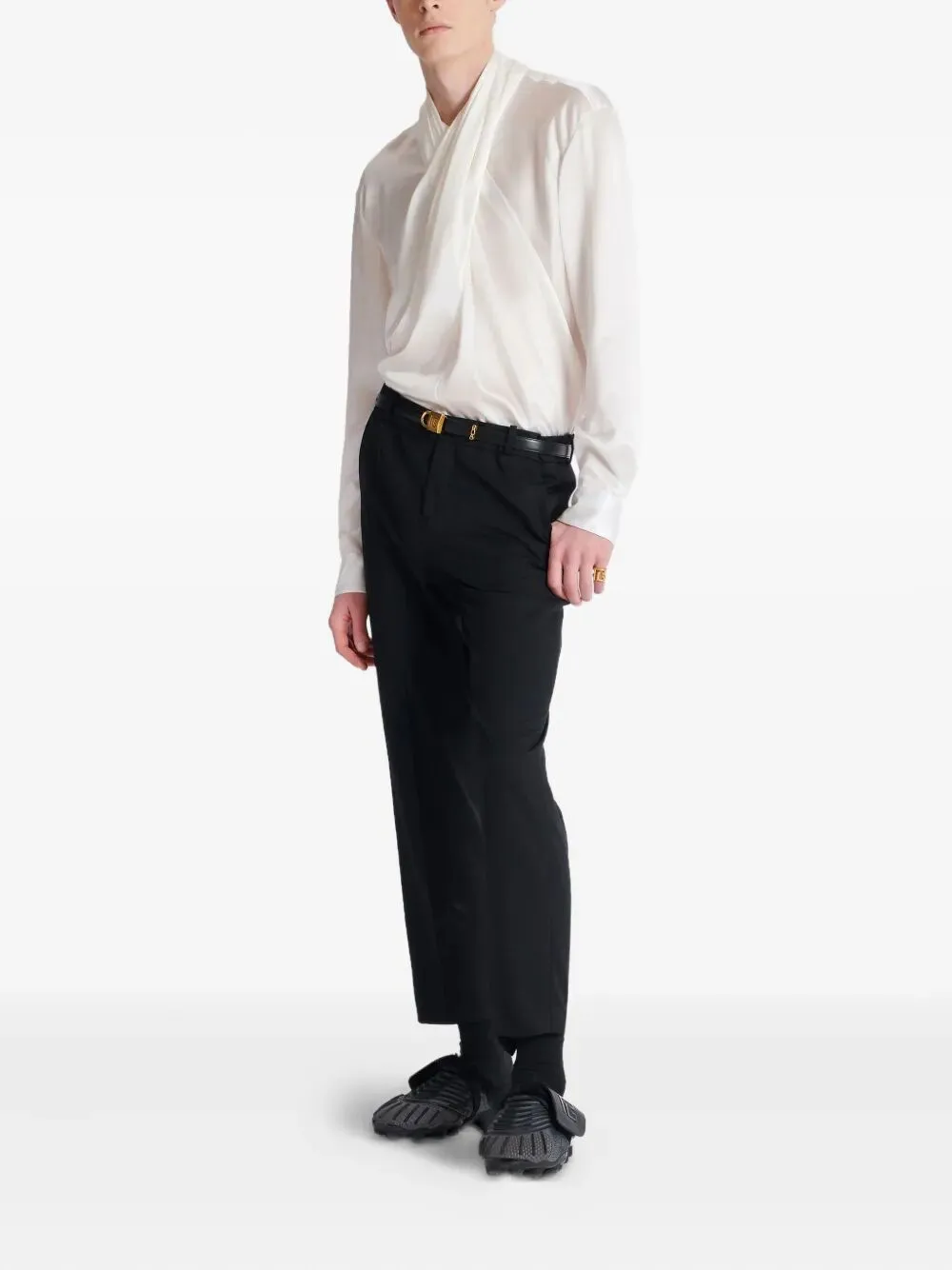 CROSSED FLUID SILK SHIRT sold by Lord & Taylor product image thumbnail 2