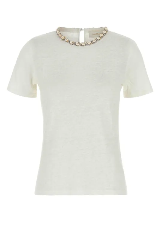 WHITE LINEN ILLUMINATE T-SHIRT sold by Lord & Taylor
