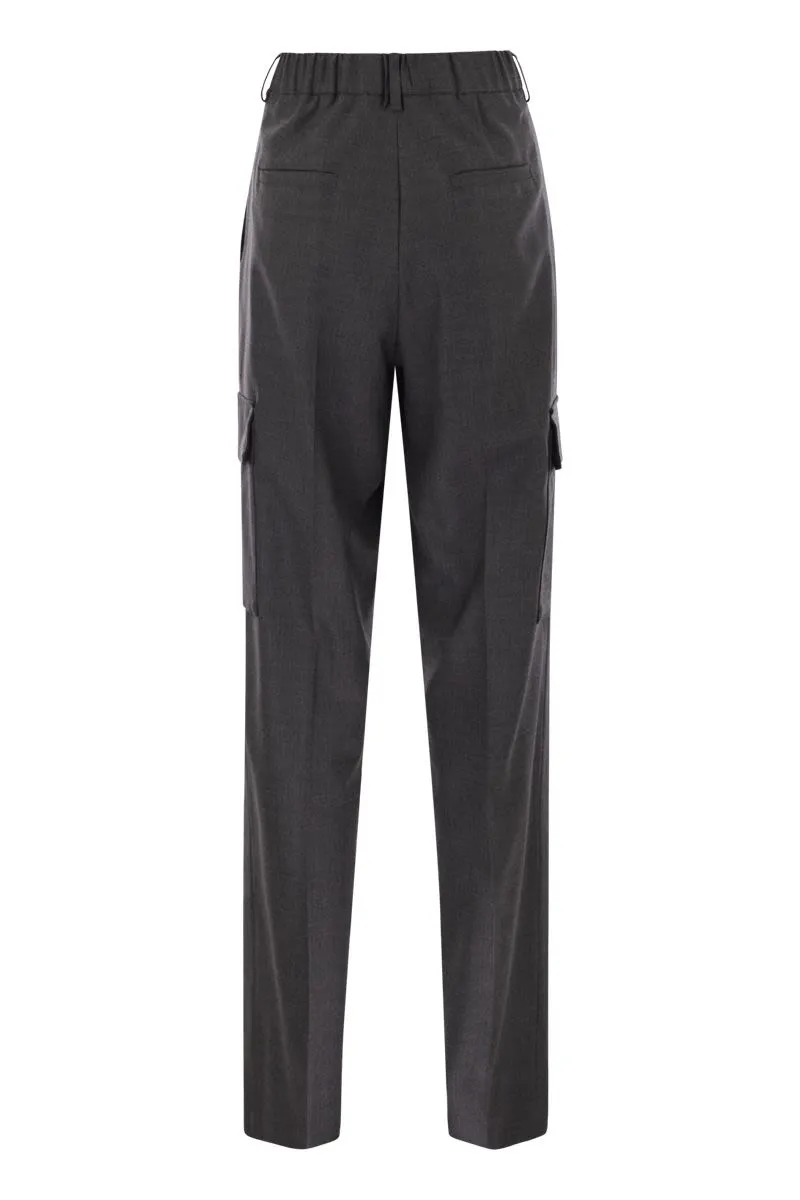 CARGO TROUSERS IN WOOL AND VISCOSE BLEND sold by Lord & Taylor product image thumbnail 2