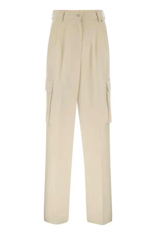 CARGO TROUSERS IN WOOL AND VISCOSE BLEND sold by Lord & Taylor