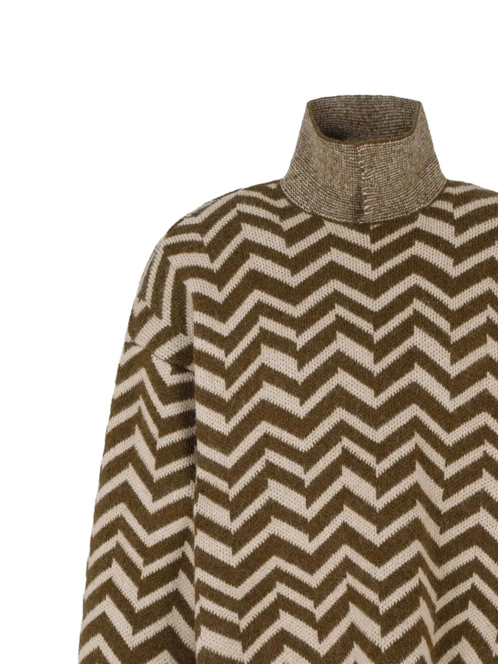 BEIGE CHEVRON HIGH NECK SWEATER sold by Lord & Taylor product image thumbnail 2