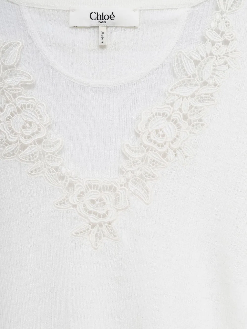 WOOL KNTI TOP WITH LACE GUIPURE sold by Lord & Taylor product image thumbnail 3