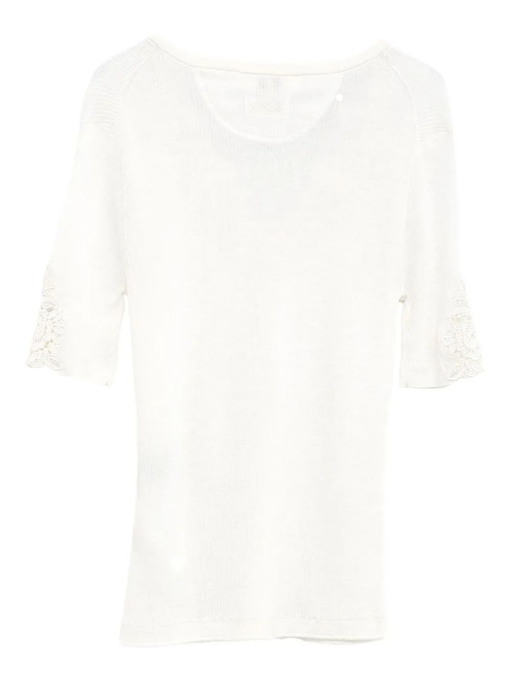 WOOL KNTI TOP WITH LACE GUIPURE sold by Lord & Taylor product image thumbnail 2