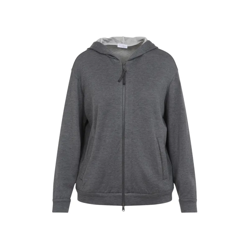 COTTON AND SILK BLEND HOODIE sold by Lord & Taylor