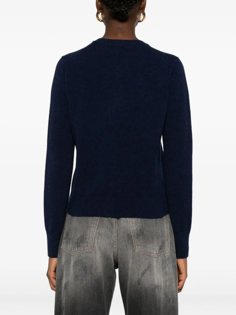 BLUE BUTTON NECK SWEATER sold by Lord & Taylor product image thumbnail 4