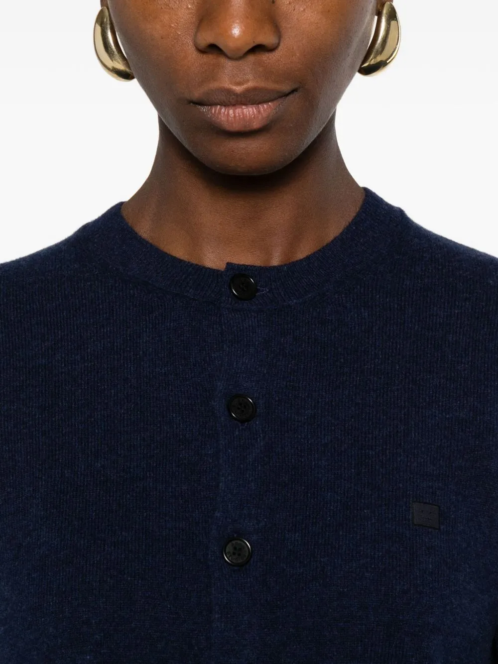 BLUE BUTTON NECK SWEATER sold by Lord & Taylor product image thumbnail 2