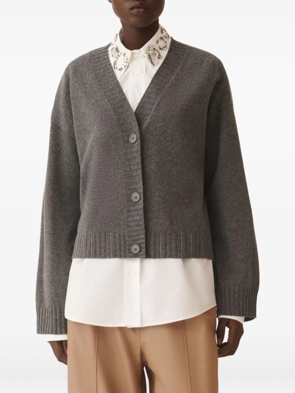 GREY V-NECK SWEATER sold by Lord & Taylor product image thumbnail 4