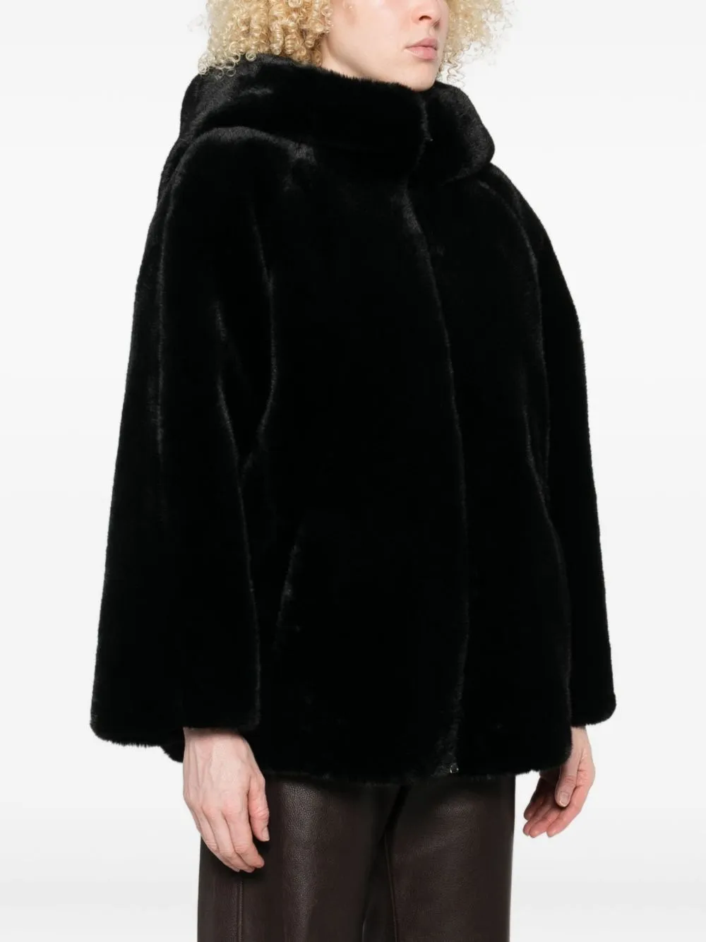BLACK FAUX FUR COAT sold by Lord & Taylor product image thumbnail 4