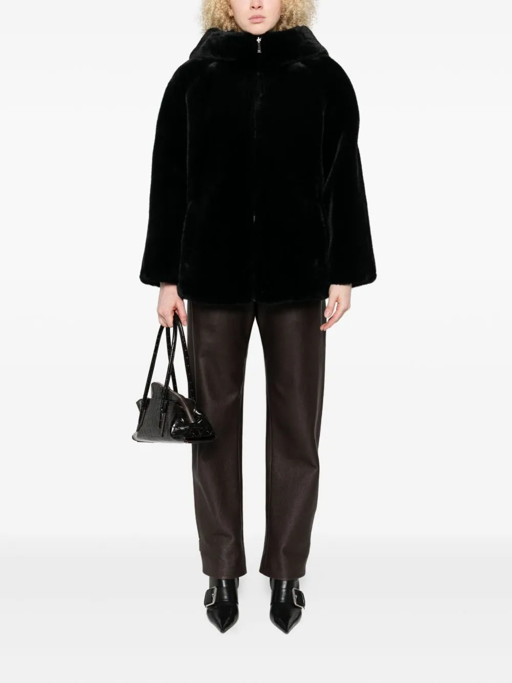 BLACK FAUX FUR COAT sold by Lord & Taylor product image thumbnail 2