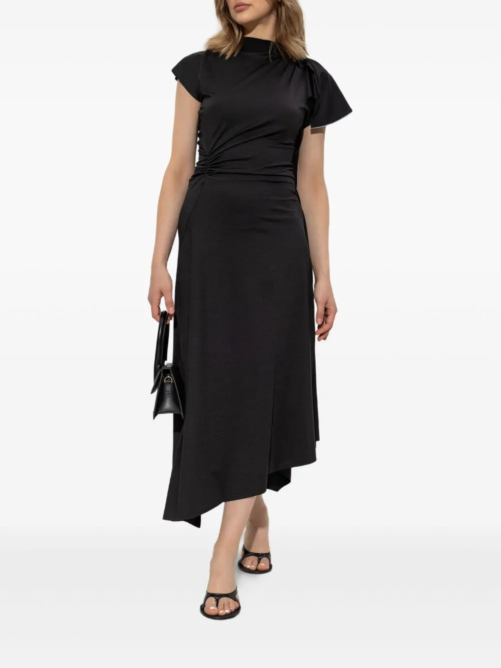 BLACK DRAPED ASYMMETRICAL DRESS sold by Lord & Taylor product image thumbnail 4