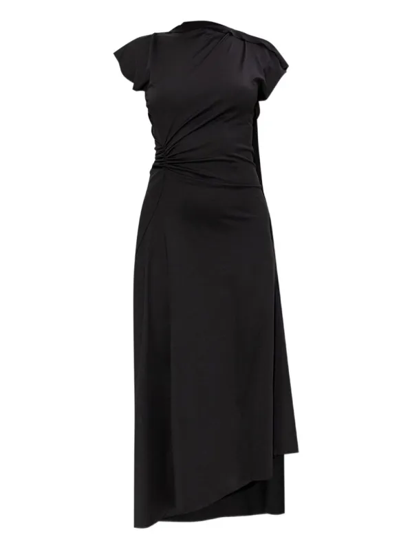 BLACK DRAPED ASYMMETRICAL DRESS sold by Lord & Taylor