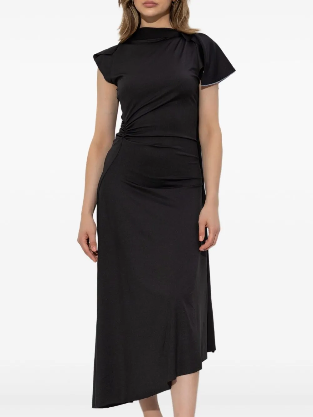 BLACK DRAPED ASYMMETRICAL DRESS sold by Lord & Taylor product image thumbnail 2