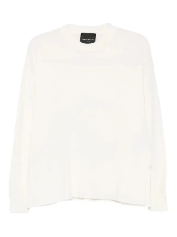 WOOL AND CASHMERE CREWNECK SWEATER made by Roberto Collina