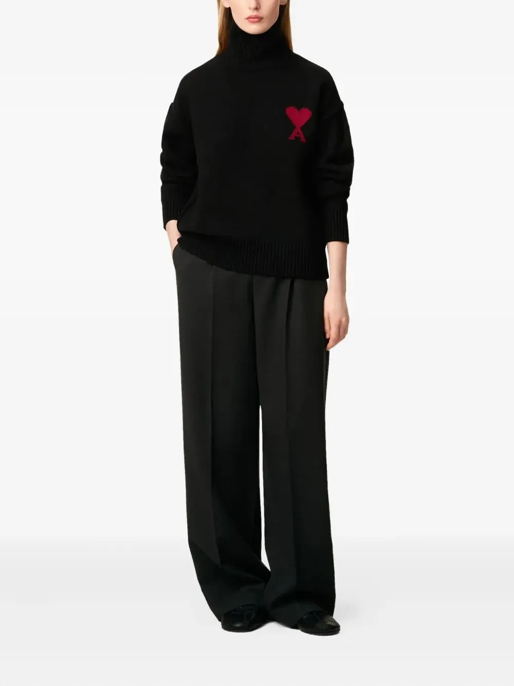 HEART INTARSIA FUNNEL NECK SWEATER sold by Lord & Taylor product image thumbnail 3