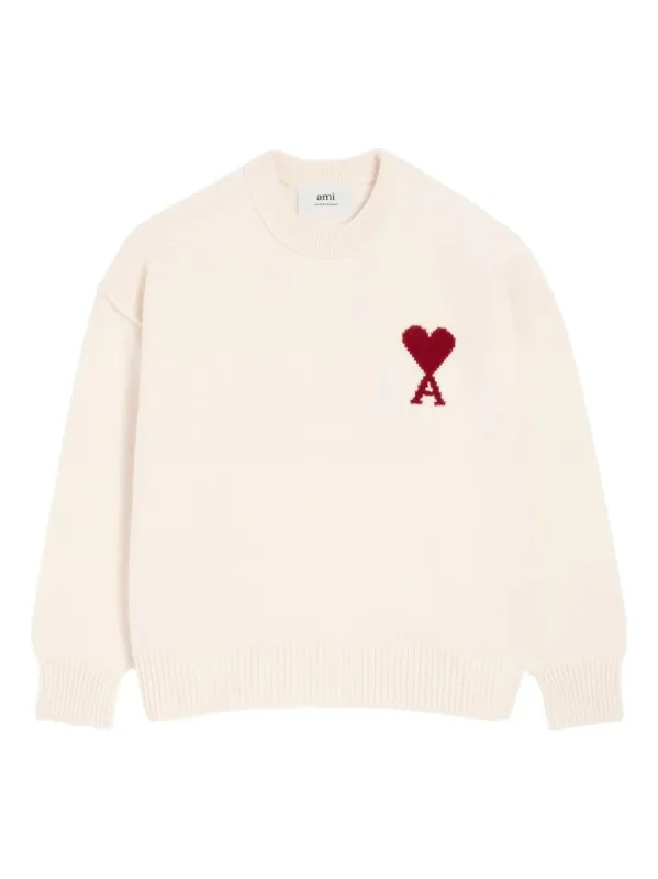 AMI HEART INTARSIA WOOL SWEATER sold by Lord & Taylor
