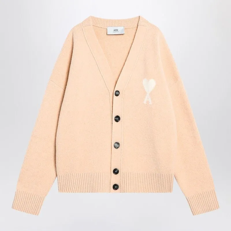 LIGHT BEIGE WOOL CARDIGAN AMI DE COEUR sold by Lord & Taylor
