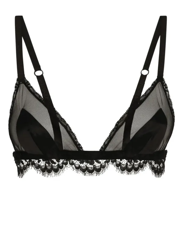 SEMI-SHEER BRA WITH LACE DETAILS sold by Lord & Taylor