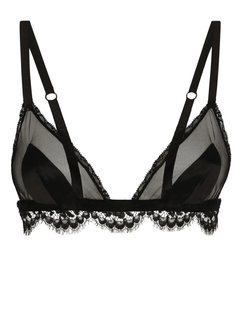 SEMI-SHEER BRA WITH LACE DETAILS sold by Lord & Taylor