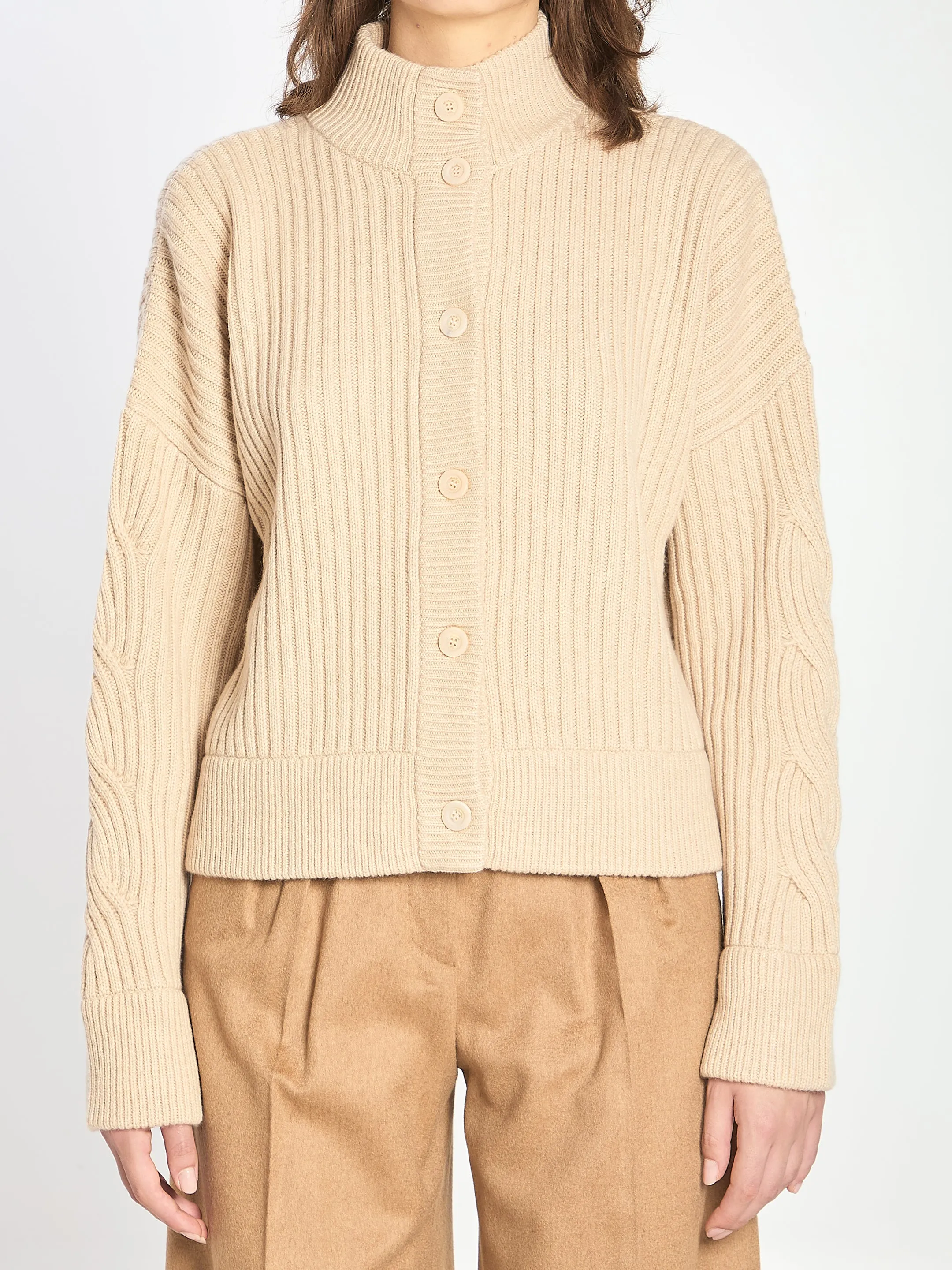 RIBBED CARDIGAN IN WOOL AND CASHMERE sold by Lord & Taylor