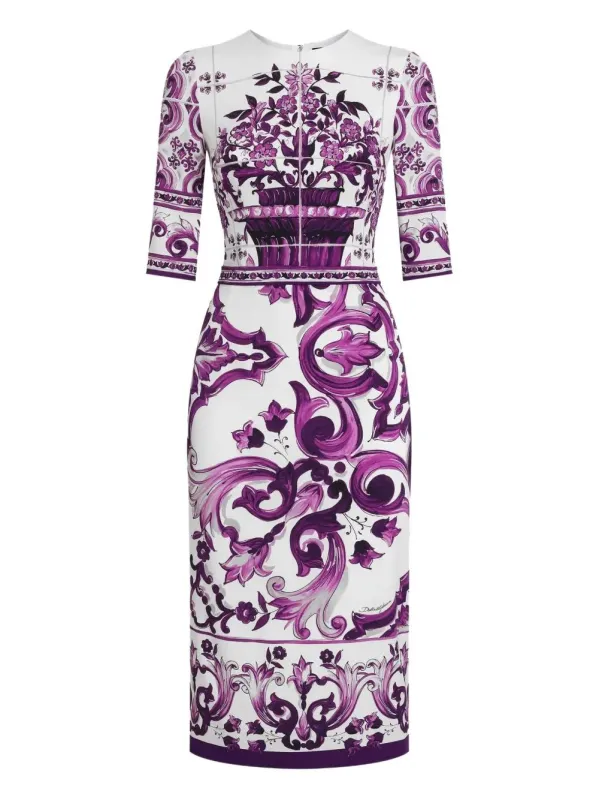 MAIOLICA PRINT MIDI DRESS sold by Lord & Taylor