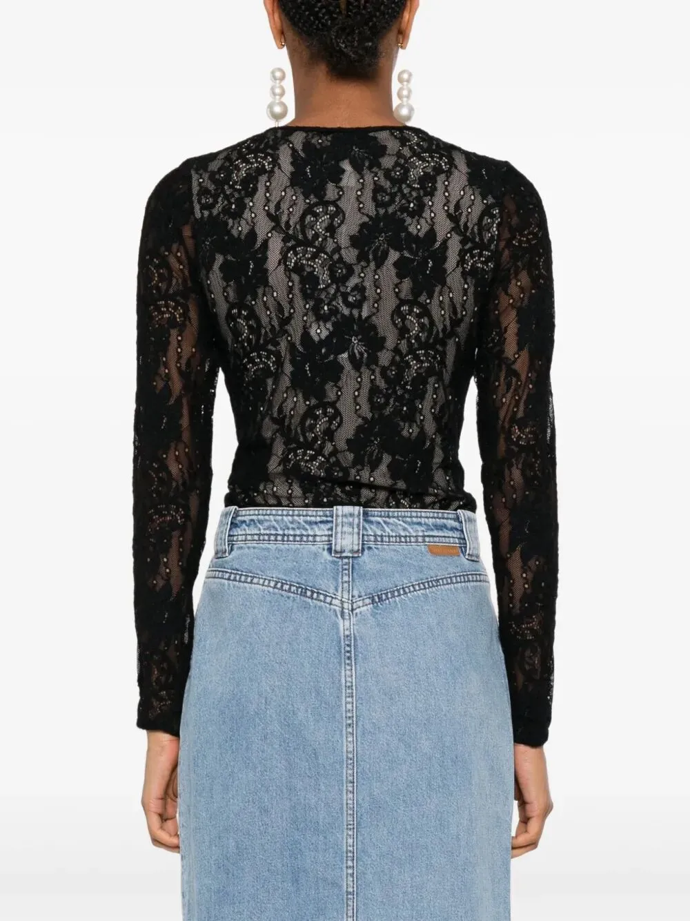 STRETCH LACE BODYSUIT sold by Lord & Taylor product image thumbnail 5