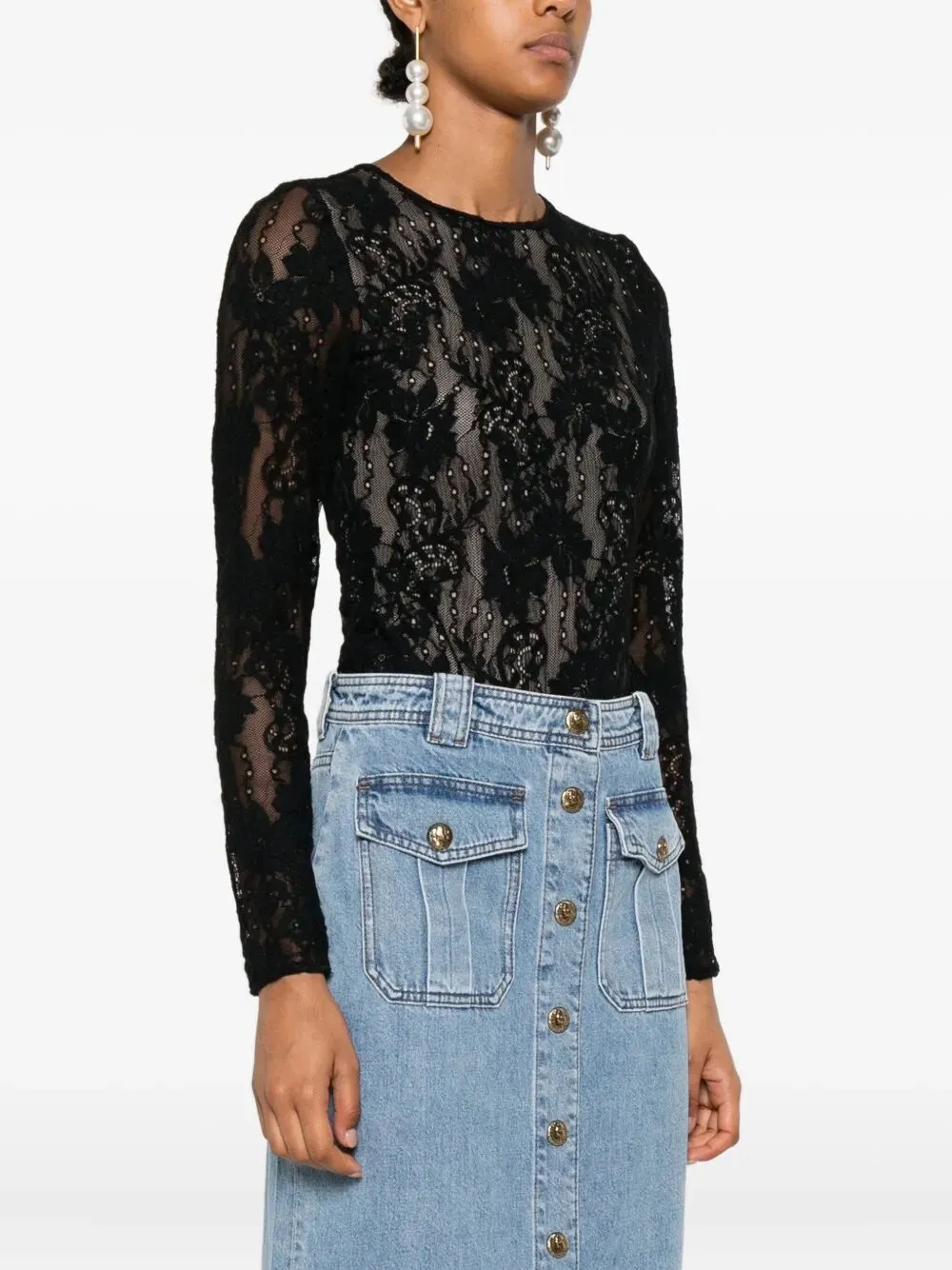 STRETCH LACE BODYSUIT sold by Lord & Taylor product image thumbnail 4